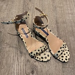 Stuart Weitzman polka dot block heel size 6